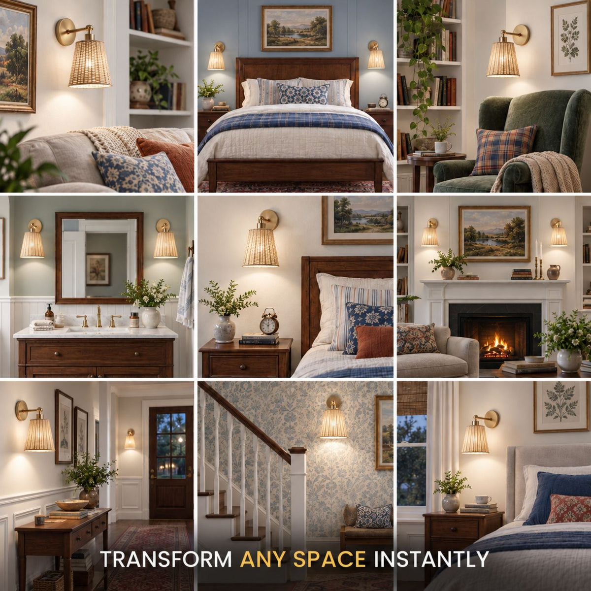 NATURAL WIRELESS WALL SCONCE