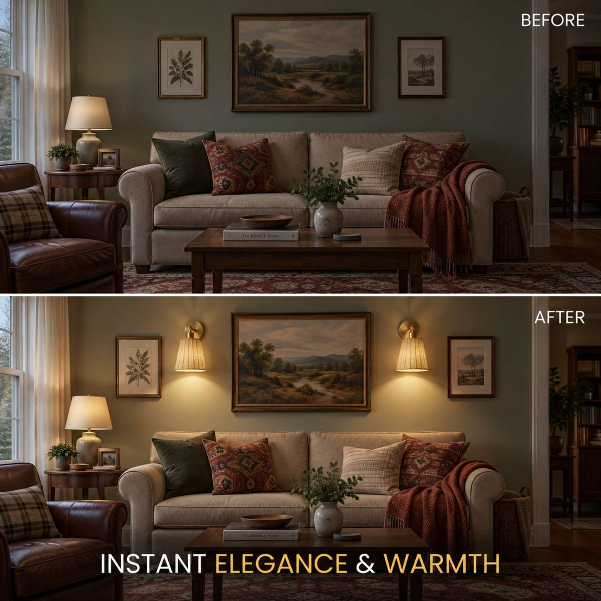 NATURAL WIRELESS WALL SCONCE