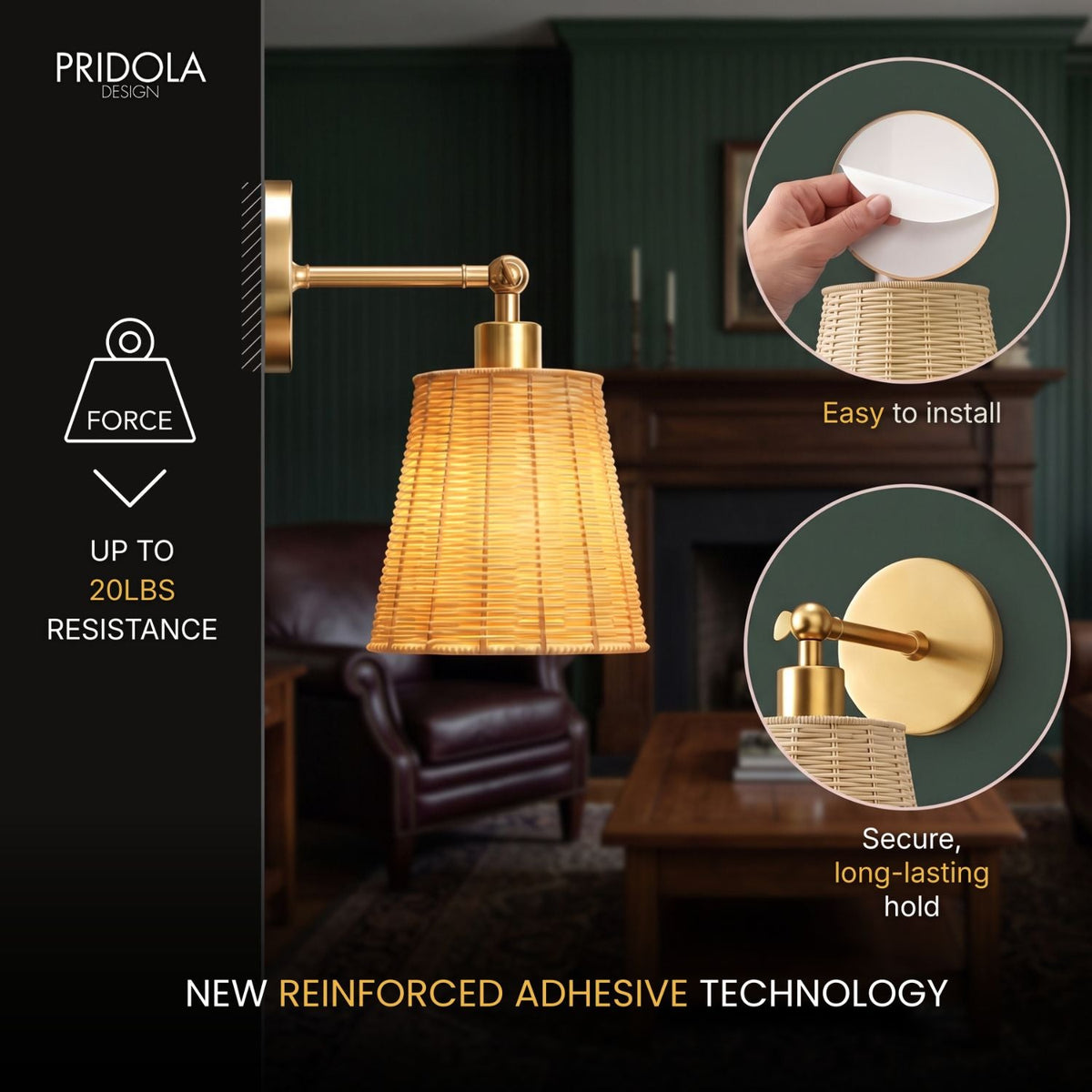 NATURAL WIRELESS WALL SCONCE