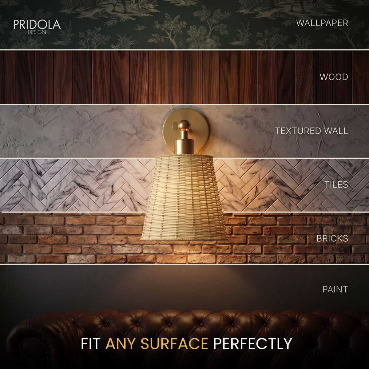 NATURAL WIRELESS WALL SCONCE