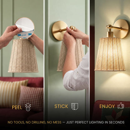 NATURAL WIRELESS WALL SCONCE