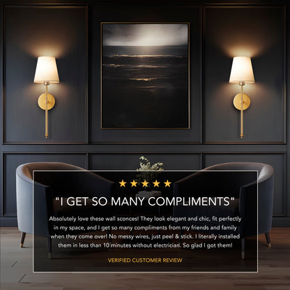 WIRELESS WALL SCONCE (SET OF 2 + 2 BULBS INCLUDED)