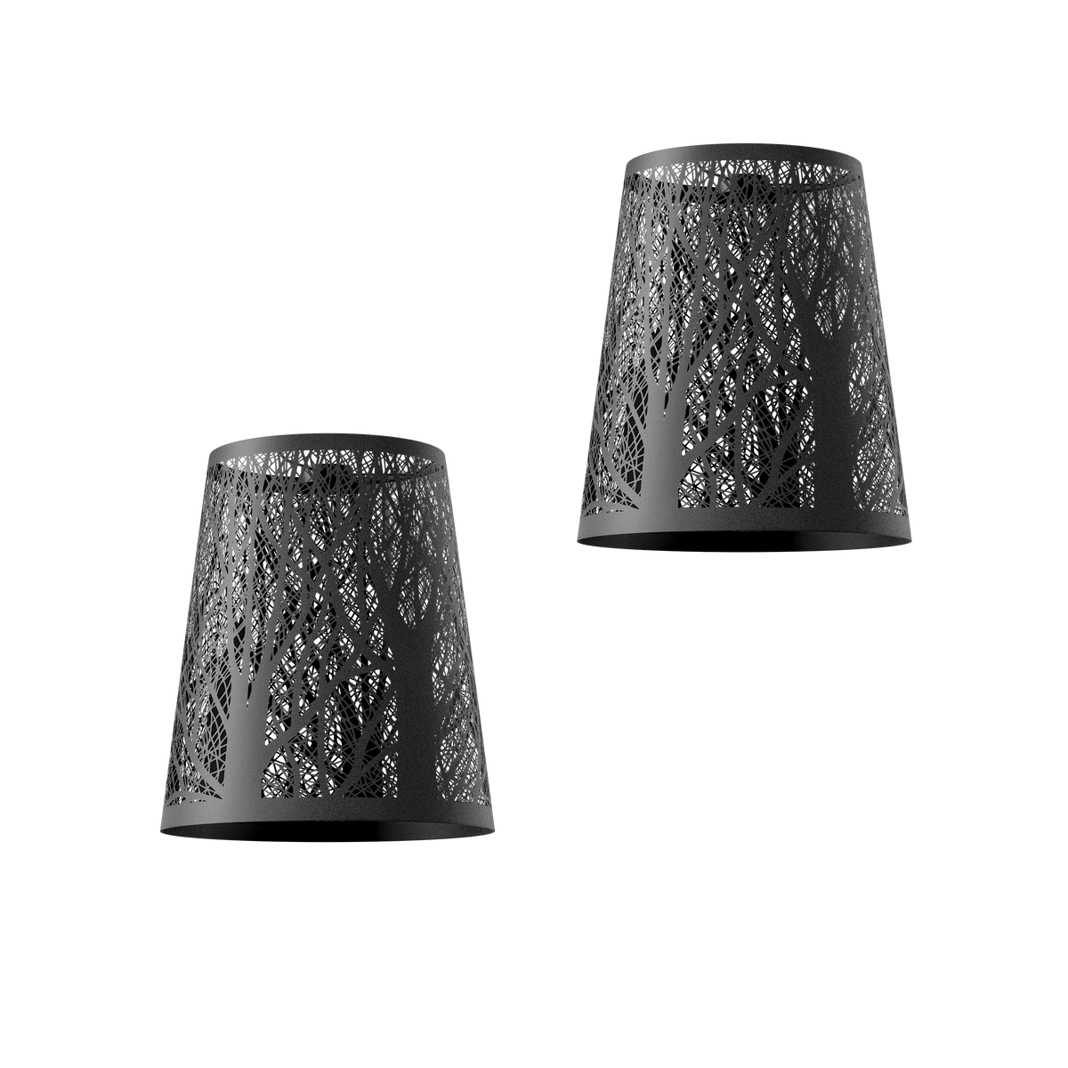 Black Metallic Tree Shades (Set of 2)