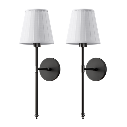 WIRELESS PLEATED WALL SCONCES (SET OF 2)