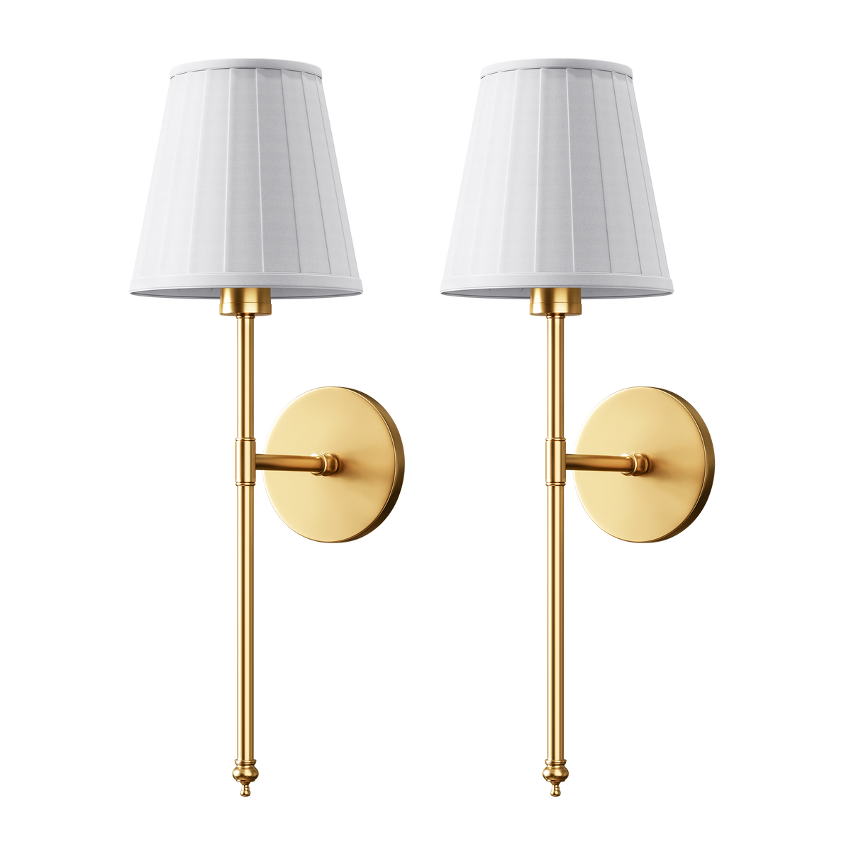 WIRELESS PLEATED WALL SCONCES (SET OF 2)