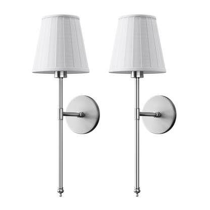 WIRELESS PLEATED WALL SCONCES (SET OF 2)