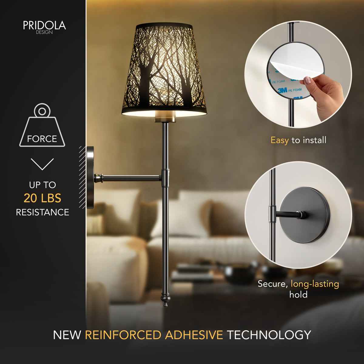 WIRELESS METALLIC WALL SCONCES (SET OF 2)