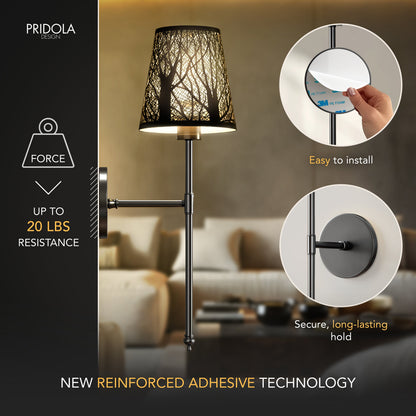 WIRELESS METALLIC WALL SCONCES (SET OF 2)